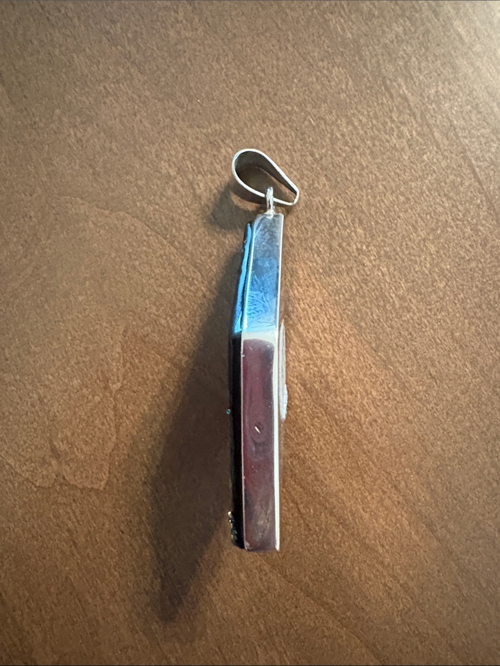 New Multicolor Dichroic Stained Glass-Inspired Rhombus Pendant 925 Silver Stamp - Picture 4 of 11